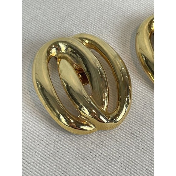 Vintage Gold Tone Shoe Clips Swirls Metal Marked S.G. DOR - Picture 2 of 7